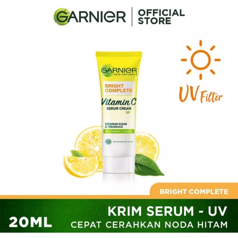 Jual GARNIER Bright Complete White Speed Day Serum Cream UVA/UVB 20ml ...