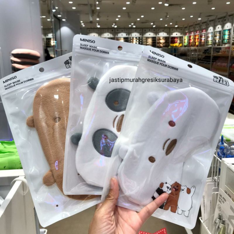Jual SLEEP MASK WE BARE BEARS MINISO EYE MASK MINISO PENUTUP MATA WE BARE BEARS Shopee Indonesia