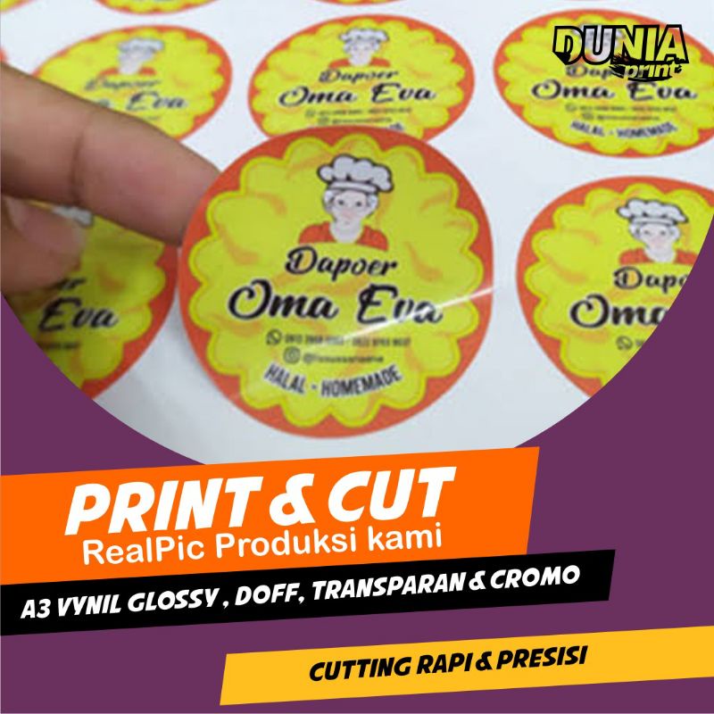 Jual Cetak Sticker Vinyl A3+ Glossy Stiker (Tahan Air dan Minyak) Doff ...