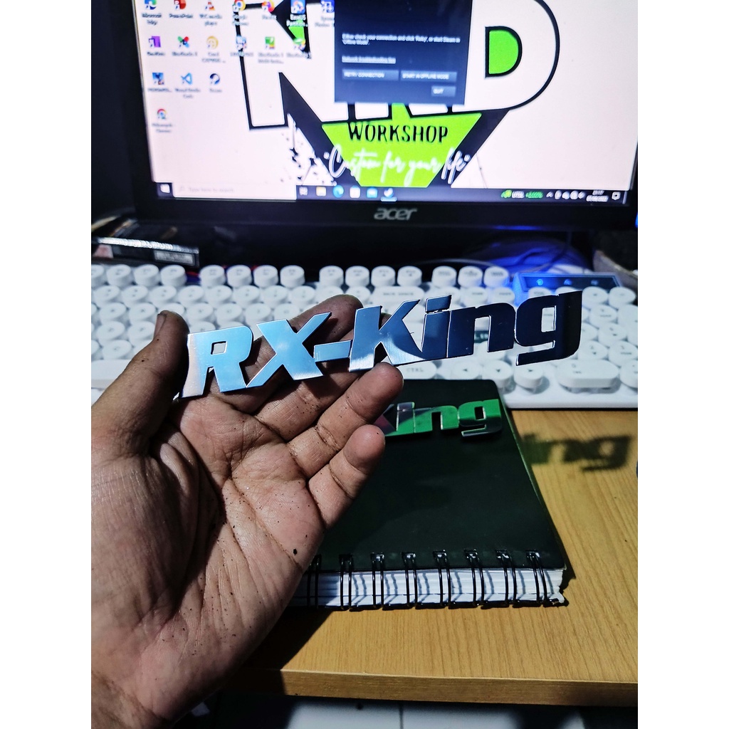 Jual Emblem Rx king timbul Custom Stainless | Shopee Indonesia