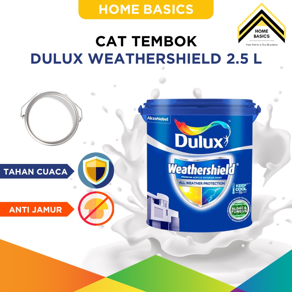 Jual Cat Tembok Putih Dulux Weathershield 25 Liter Cat Eksterior Cat Dinding Air 6132