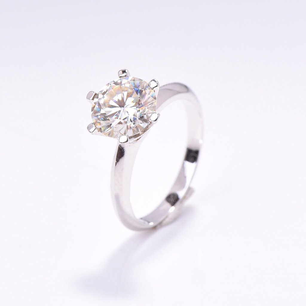 Jual Modern Diamomd⭐Cincin Enam Cabang Klasik 1ct/2ct Cincin Moissanite ...
