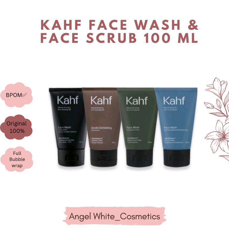 Jual ORIGINAL 100 KAHF FACE WASH & FACE SCRUB ALL VARIAN 100ML