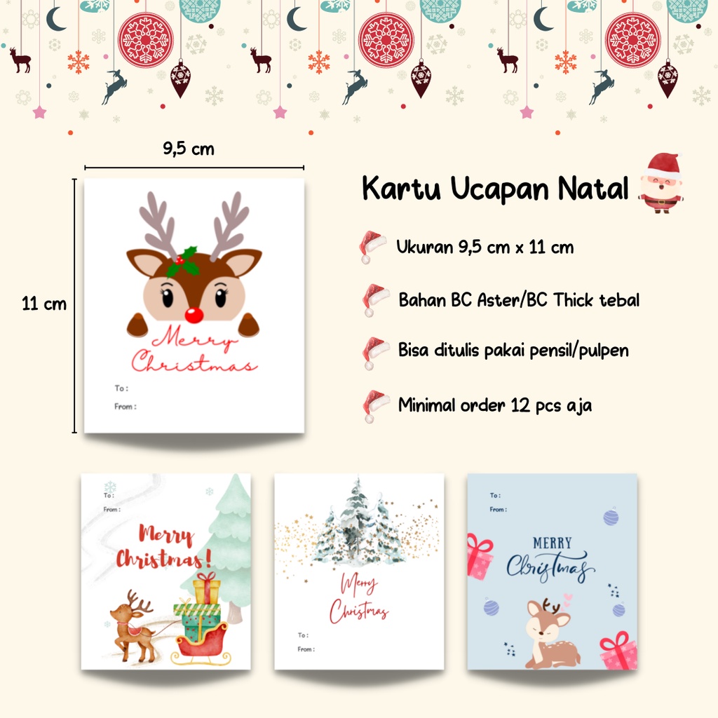 Jual Merry Christmas Card / Kartu Ucapan natal / Kartu Ucapan Natal NEW