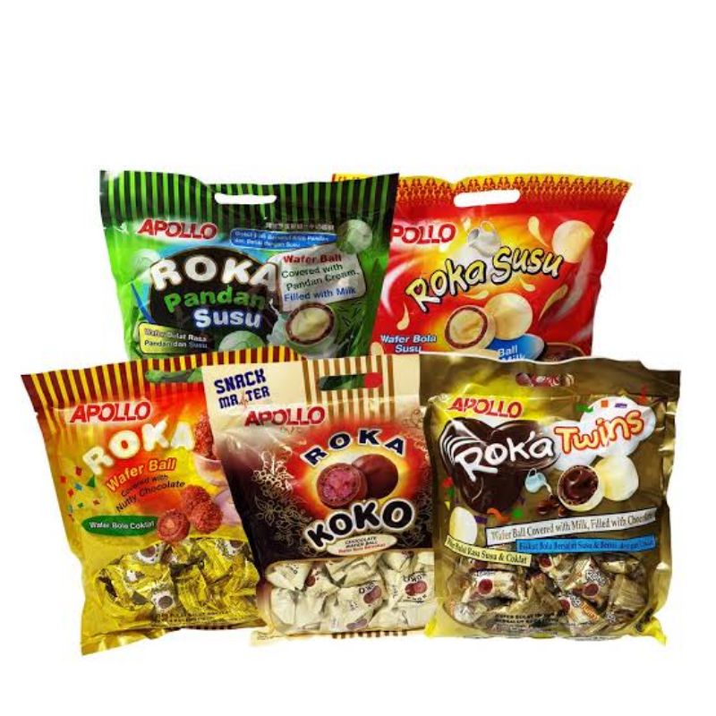 Jual 250g Apollo Roka Wafer Ball & Roka Twins / Wafer Bulat Aneka Rasa ...