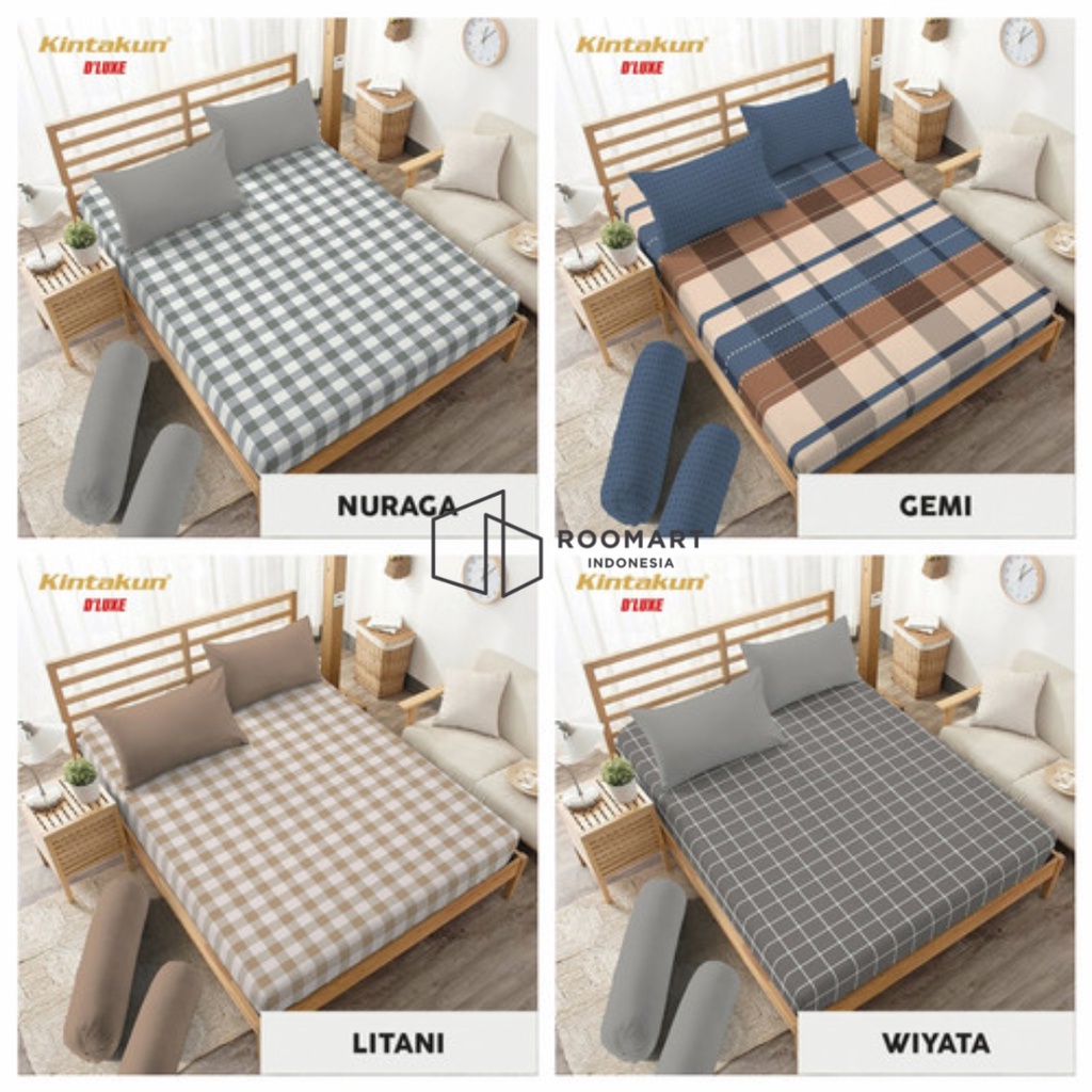 Jual Sprei Deluxe Kintakun Ukuran 160x200 Queen & 180x200 King Tinggi 20 Seprai Fitted Flower