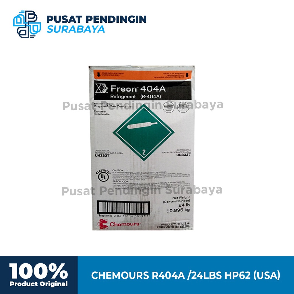 Jual CHEMOURS R404A /24LBS (USA) - FREON R404A CHEMOURS MADE IN USA ...