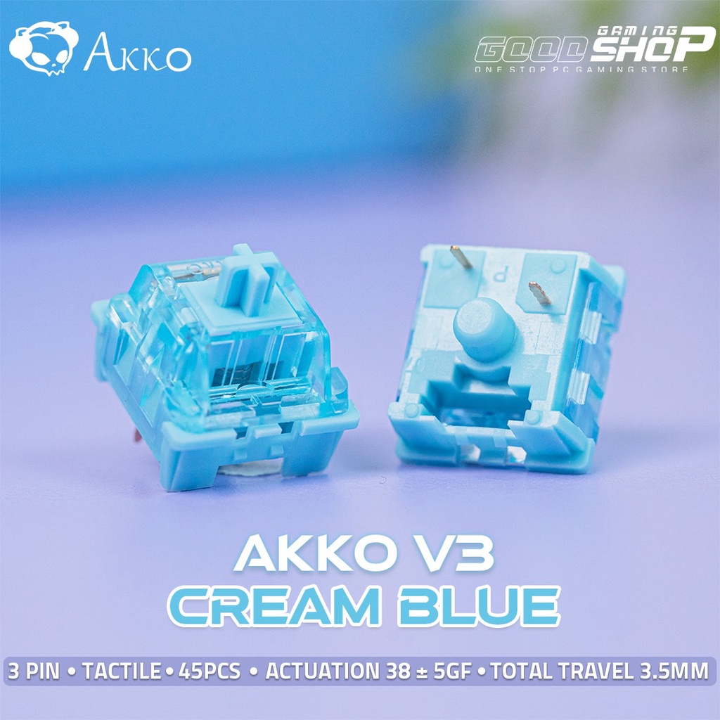 Jual Akko CS Switch V3 Cream Blue 5 pin - Keyboard Switch (45pcs ...
