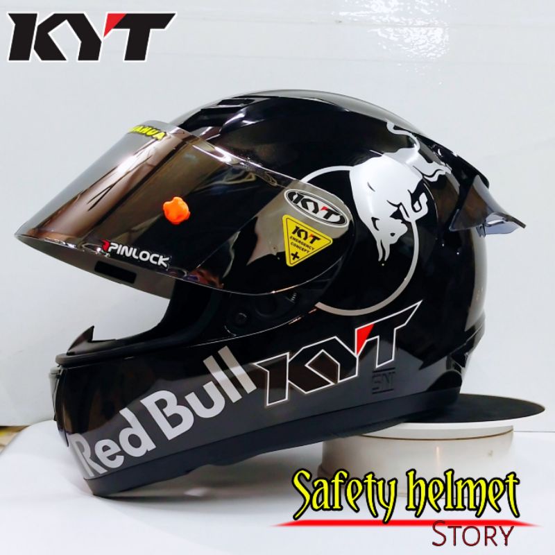 Jual Helm Full Face KYT R-10 Custom Model REDBULL Gratis Kaca Original
