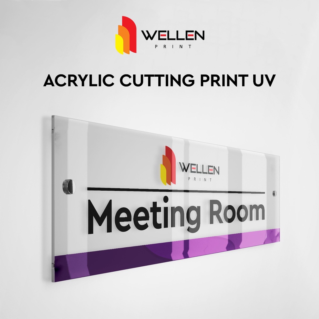 Jual Wellen Print Acrylic Sign Board Uv Print Akrilik Papan Nama Tanda Ruangan Pelunjuk