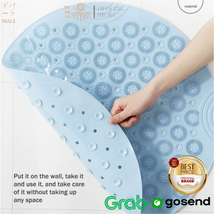 Rose Gold Non-Slip Bath Mat for Tub – 26.5 x 14 Oval PVC
