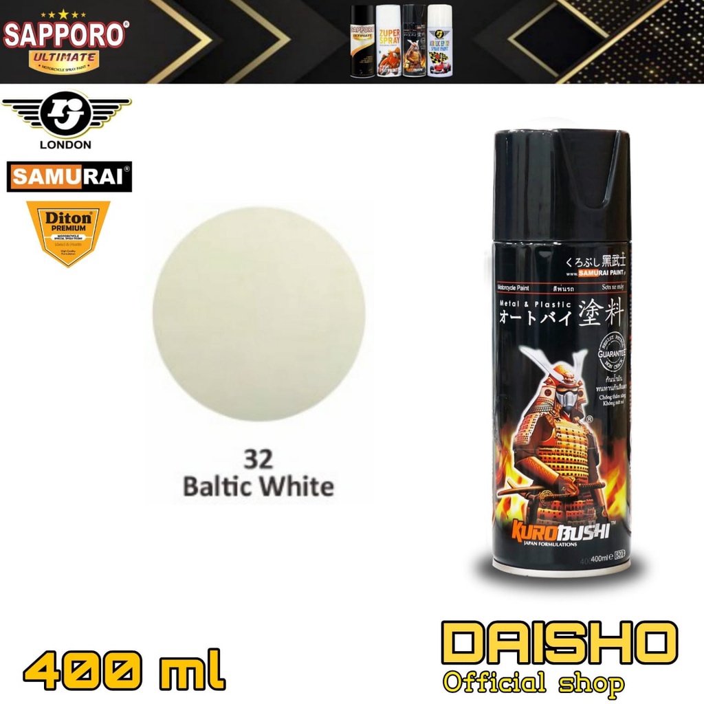 Jual SAMURAI PAINT BALTIC WHITE 32 400ml PILOX PILOK CAT SEMPROT SPRAY ...