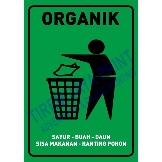 Jual Sticker Tempat Sampah Uk A Sampah Organik Sampah Anorganik Sampah B Shopee Indonesia