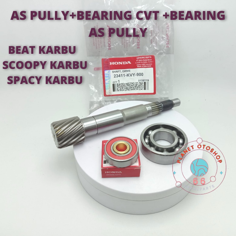 Jual PAKET AS PULLY+BEARING BAK CVT BEAT +6204 KARBU SCOOPY KARBU SPACY