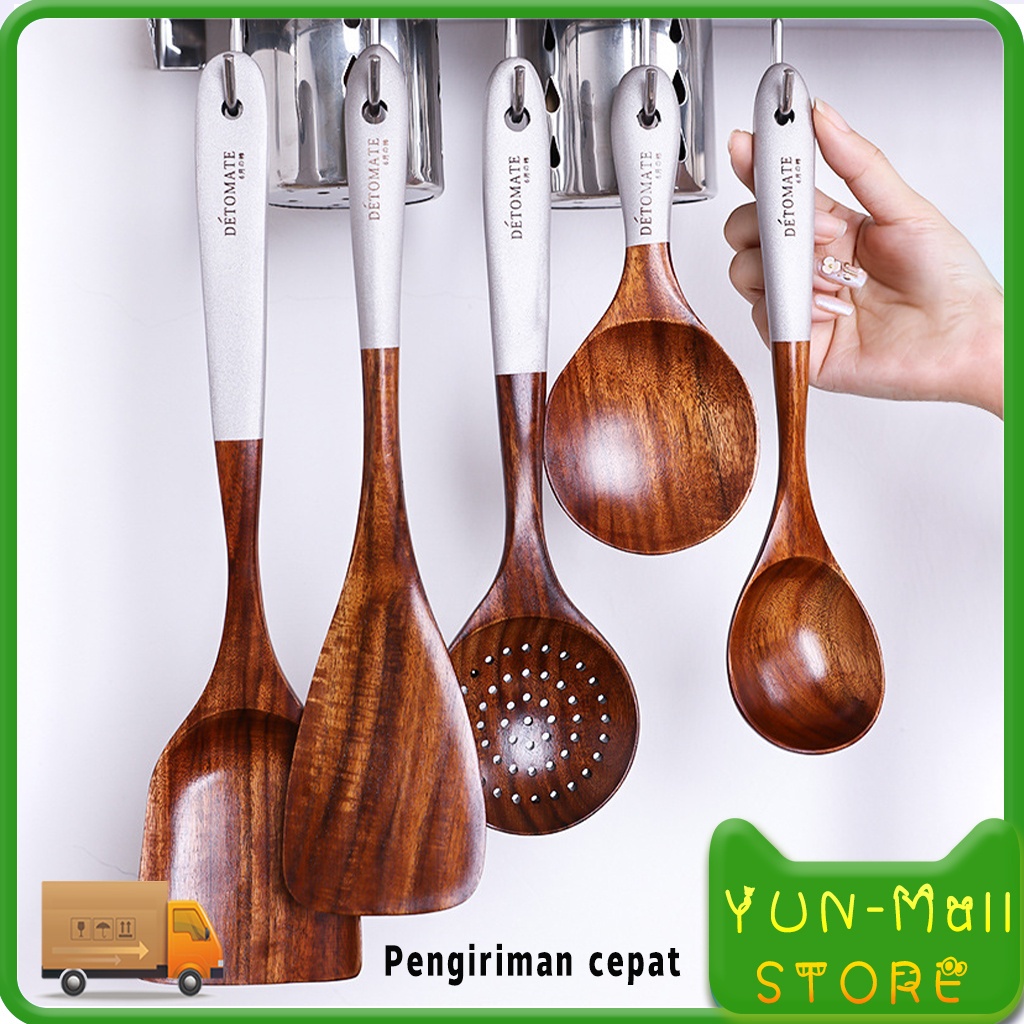 Jual YUN Kitchenware Spatulas / Cooking Tweezers Peralatan Dapur Kayu ...