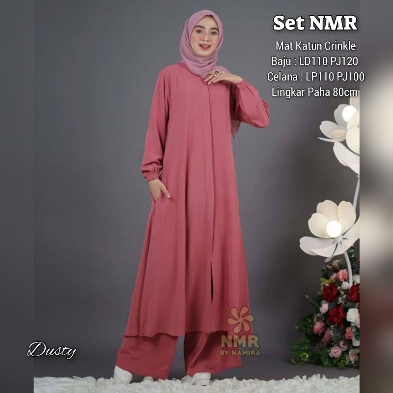 Jual Baju Setelan Wanita Muslim Set NMR Fashion Perempuan Dewasa Remaja