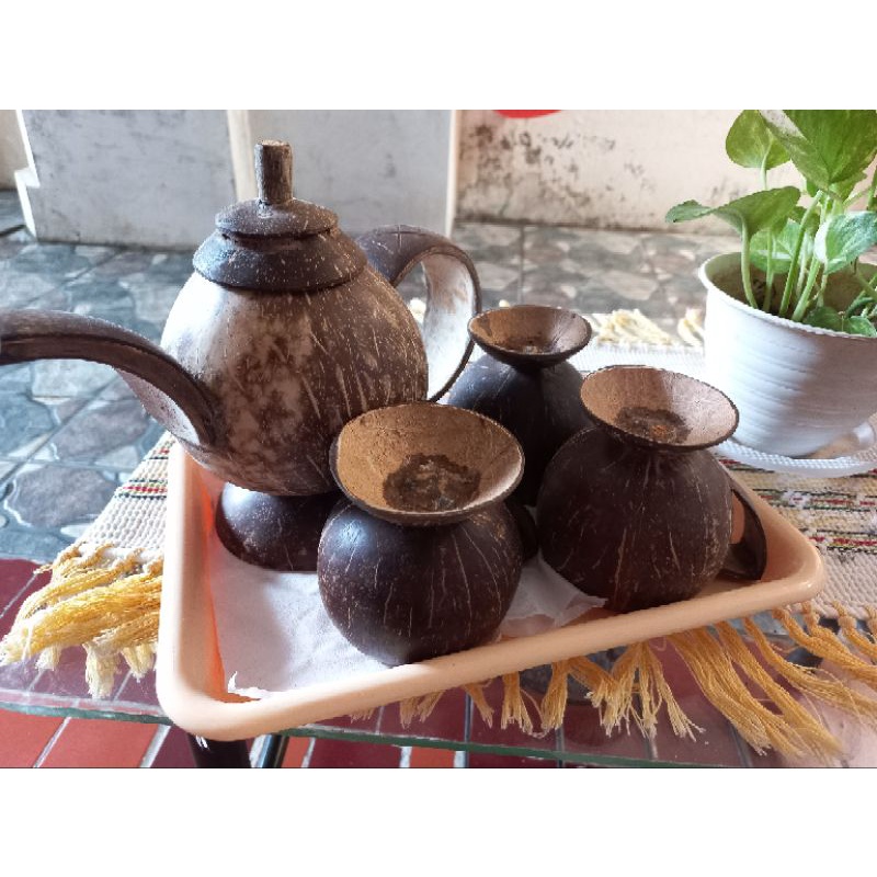 Jual Teko Batok Kelapa 1set Shopee Indonesia 8476