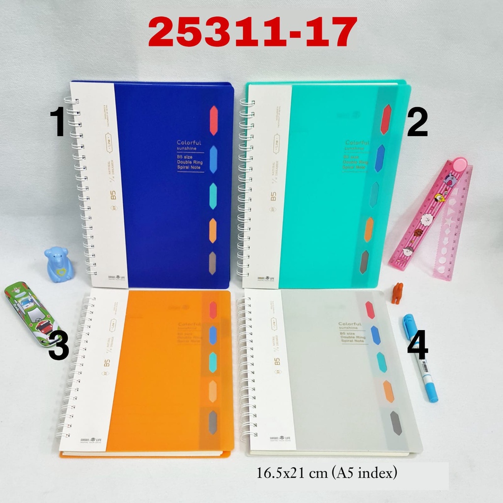 Jual Sos Buku Tulis Spiral A Index Cover Plastik Buku Spiral Catatan Note Book Notebook