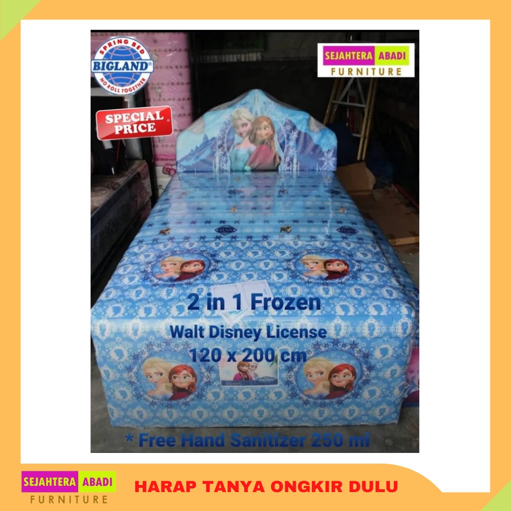 Jual Bigland Springbed 2in1 Twin Sorong Karakter FROZEN 3d Walt Disney ...