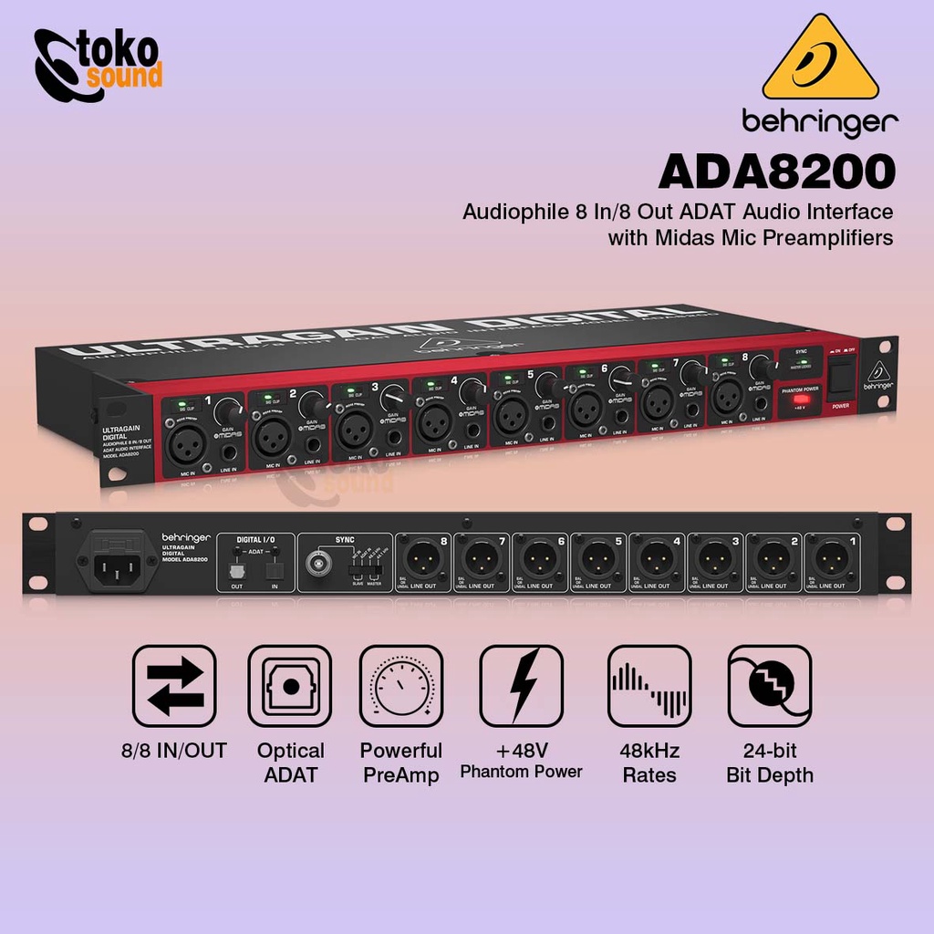 Jual Behringer ADA8200 8 Channel Microphone Preamp Shopee Indonesia