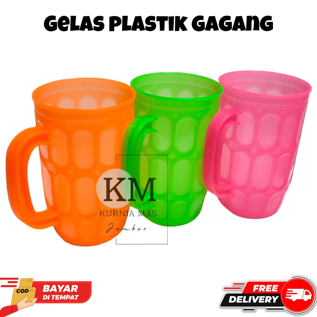 Jual Gelas Cangkir Plastik Mug Plastik Besar Dengan Pegangan Gelas Minum Gelas Es Gelas Bir 0739