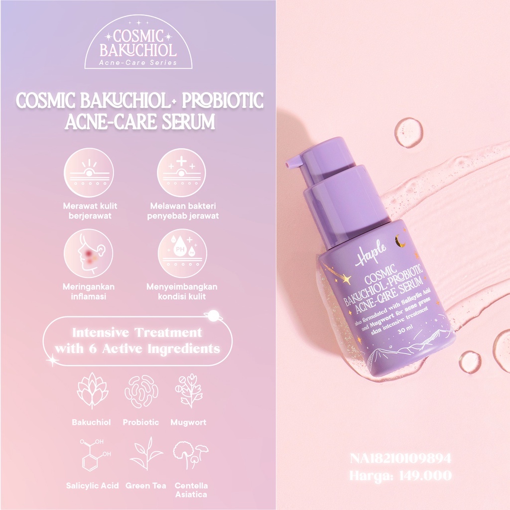 Jual Haple Cosmic Bakuchiol + Probiotic Acne-Care Serum - 30ml | Shopee ...