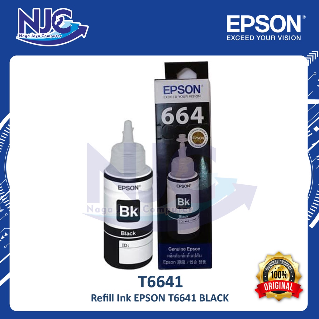 Jual Tinta Epson T6641 Black 70ml Original Shopee Indonesia 3534