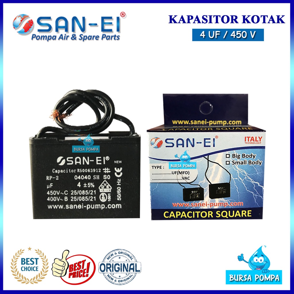 Jual Kapasitor Capasitor San Ei Uf Mikro V Kondensor Kotak Kabel Shopee Indonesia