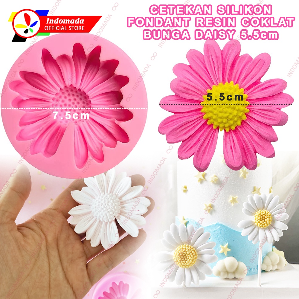 Jual Indomada Cetakan Fondant Silikon Bunga Aster Besar 5.5 Cm Coklat ...