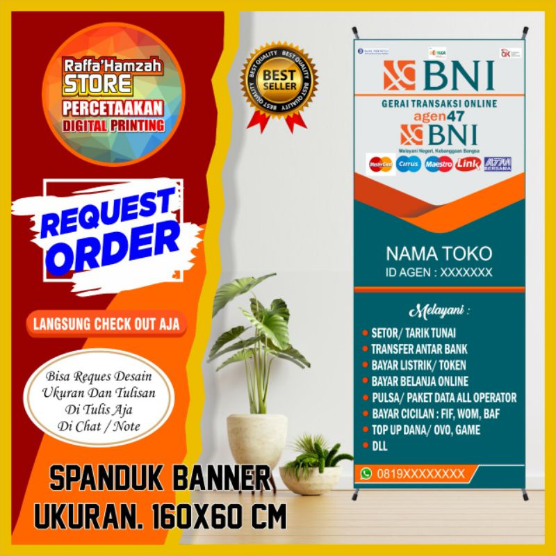 Jual Spanduk Agen Bni Banner Agen Bni Ukuran 60 X 160 Cm Shopee