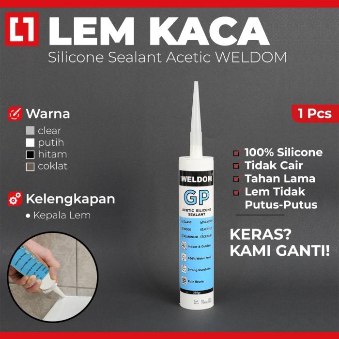 Jual Lem Silicone Sealant Lem Kaca Perekat Asam Weldom Shopee Indonesia