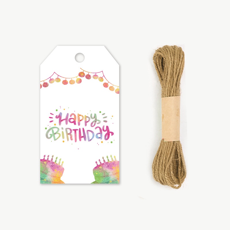 Jual 50 pcs Hang Tag Birthday HBD Hangtag Happy Birthday Mini Kartu ...