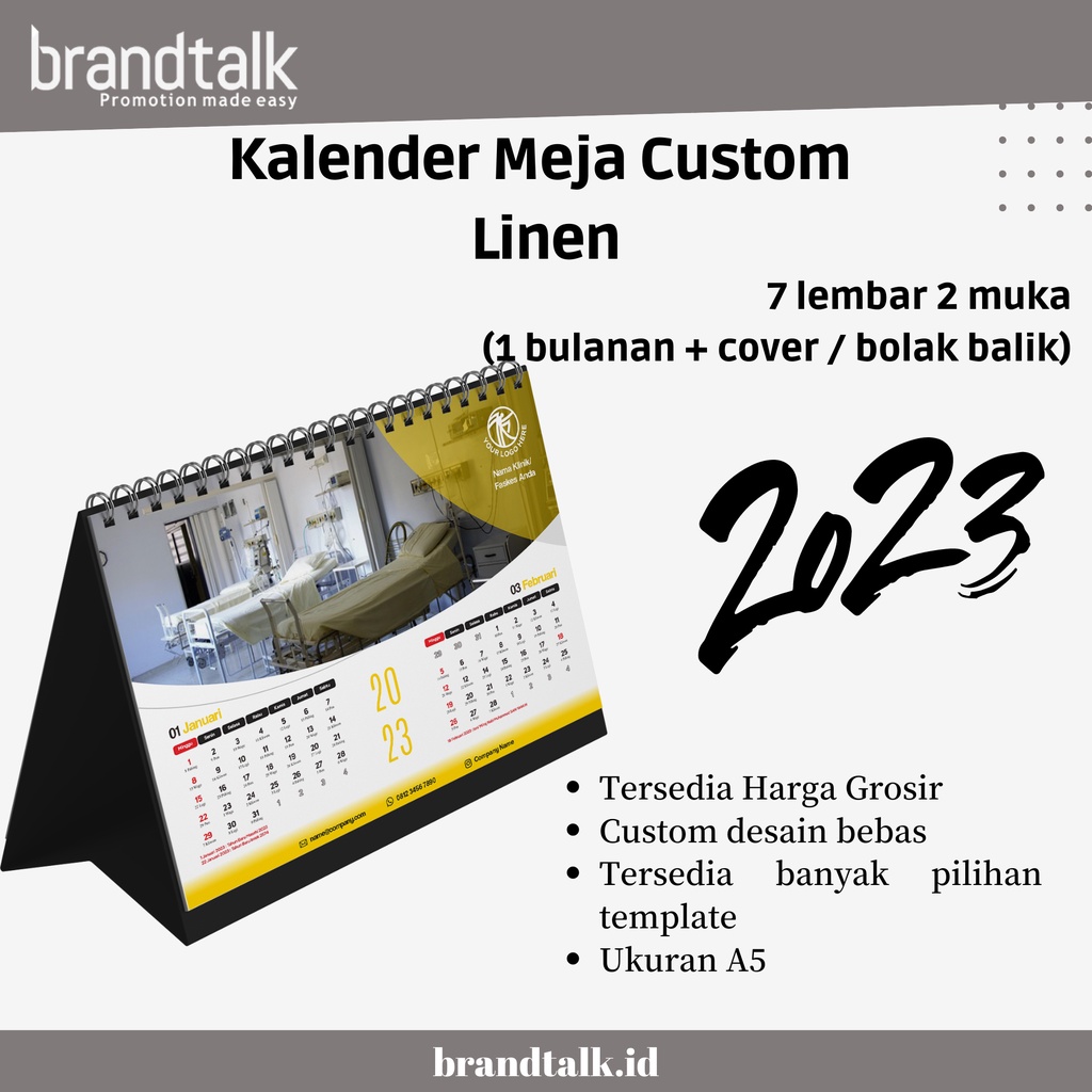 Jual Custom Kalender Meja 2023 Penyangga Linen 7 Lembar 2 Muka Satuan Shopee Indonesia 9606