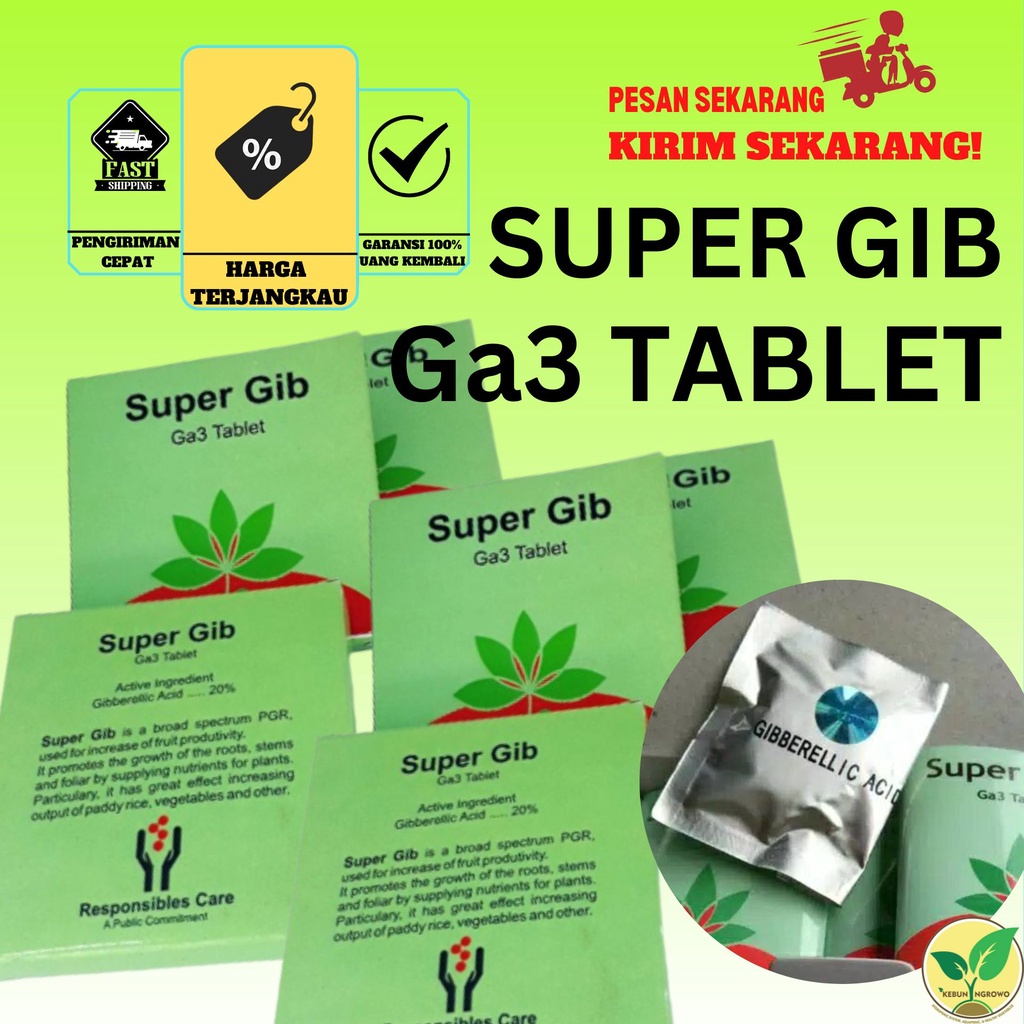 Jual SUPERGIB GA3 Tablet- ZPT Super Gib GA3 Giberelin Gibberillic Acid ...