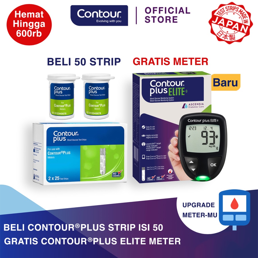 Jual Contour Plus Strip Isi Gratis Contour Plus Elite Alat Cek Gula