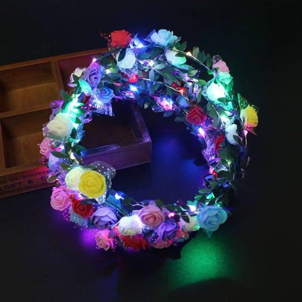 Jual BANDO BUNGA LED /FLOWER CROWN LED/MAHKOTA BUNGA LED | Shopee Indonesia