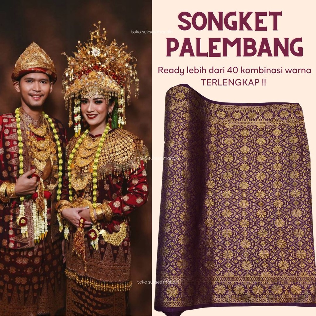 Jual (Seri 1) Songket Palembang Kombinasi Emas, Bahan songket, Kain