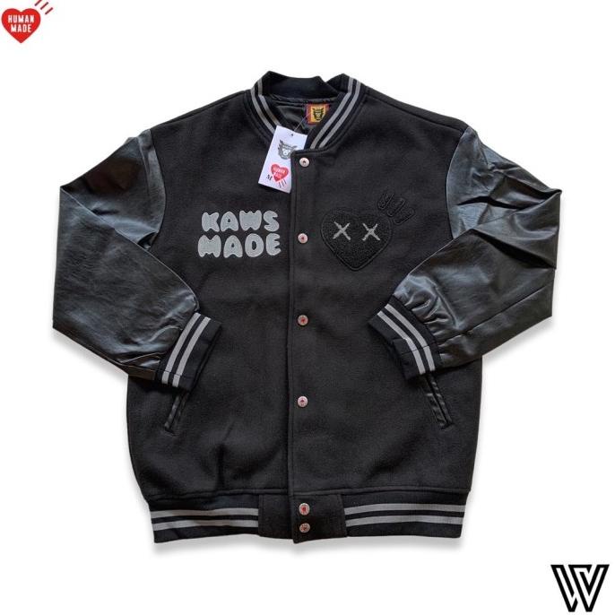 KAWS カウズ ダプルネ一ム スカジャン Lサイズ Kids Junior Kaws bear embroidery Stajan baseball uniform