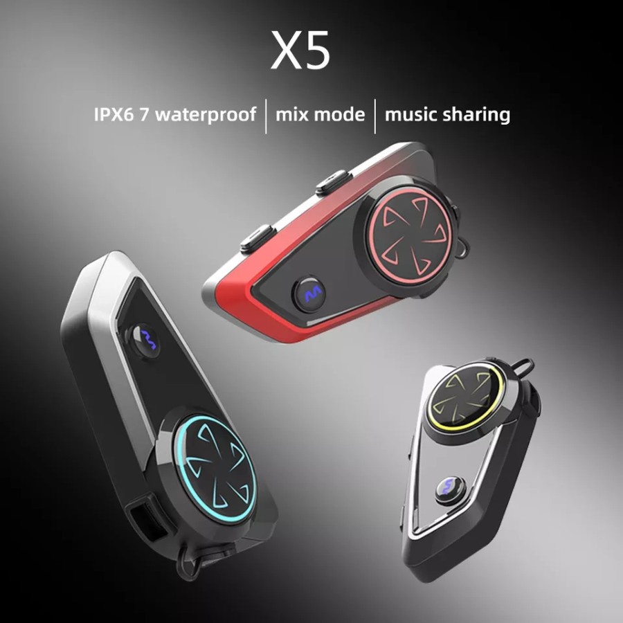 Jual INTERCOM X5 BLUETOOTH HELM HEADSET MUSIC SHARING INTERKOM X5 VS IT ...