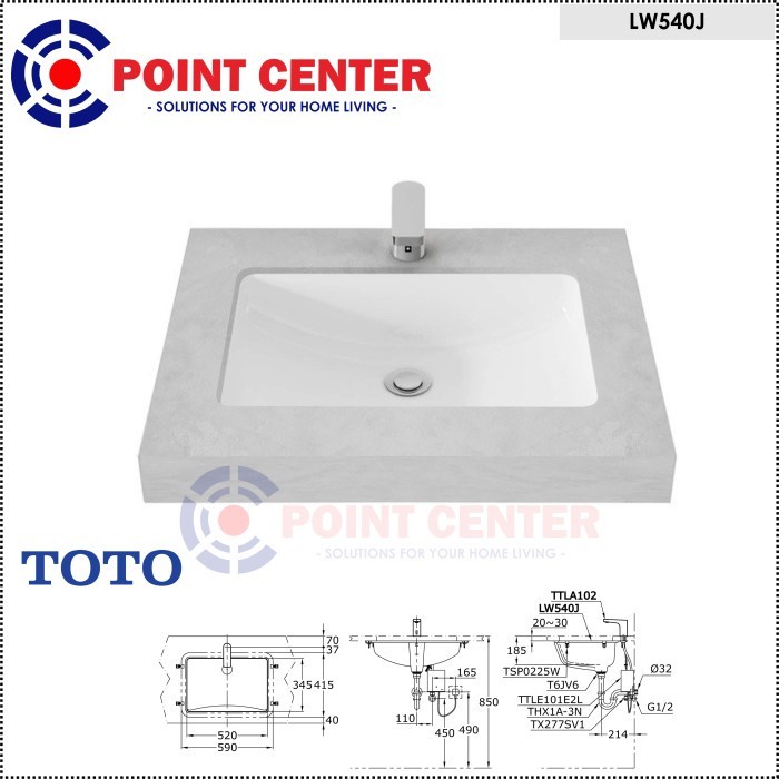 Jual TERHEMAT TOTO LW540J COUNTER LAVATORY / WASTAFEL KOTAK MEJA ...