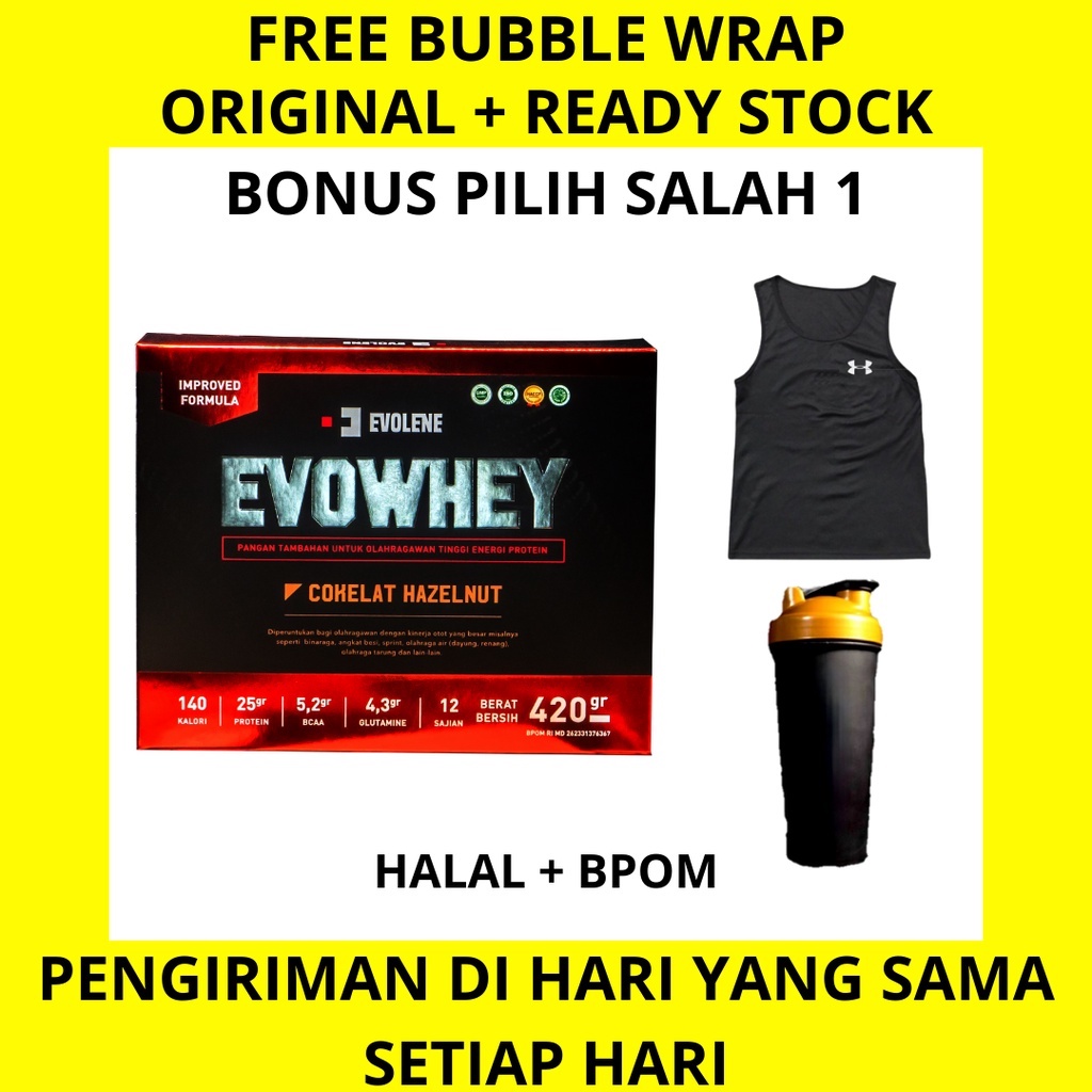 Jual Evowhey Evolene Whey Protein 1 Box Isi 12 Sachets 456gram (12 ...