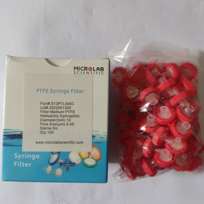 Hydrofiele PTFE Spuitfilters 25mm 0.45um - 100 Stuks - Laboratoriumfiltratie Allpure Biotechnology