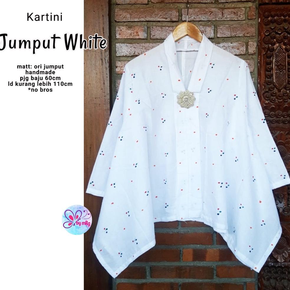 Jual KSI.18Oc22ˣ [PREMIUM] Blus Kartini Jumput White Batik Jumputan ...