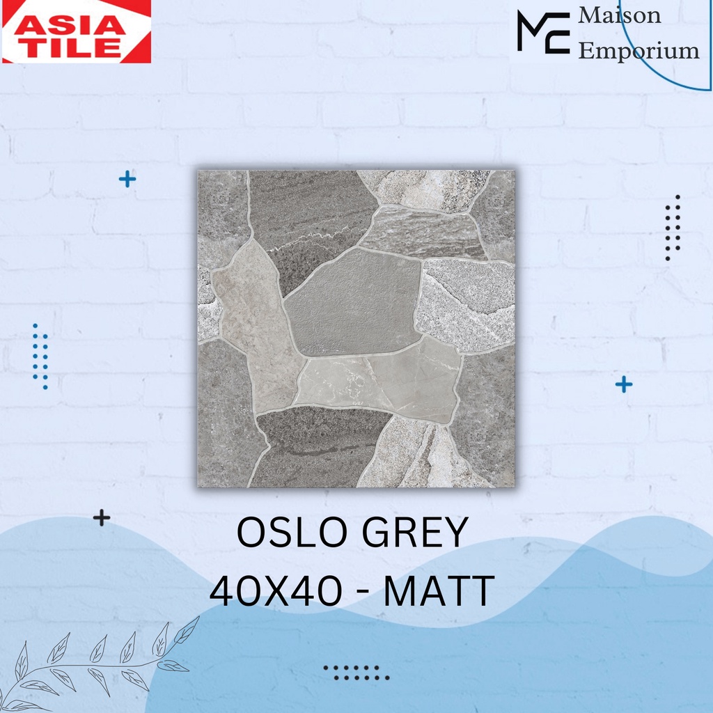 Jual Keramik Asia Tile Platinum X Oslo Grey Matt Lantai Corak Batu Shopee Indonesia