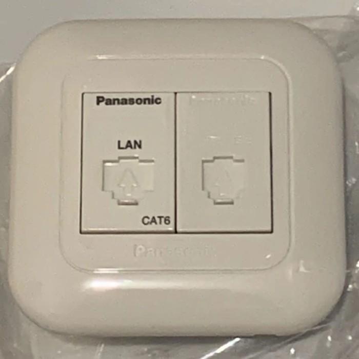 Jual Faceplate Data RJ45 Cat 6 1 port + Outlet Telepon RJ11 1Port ...