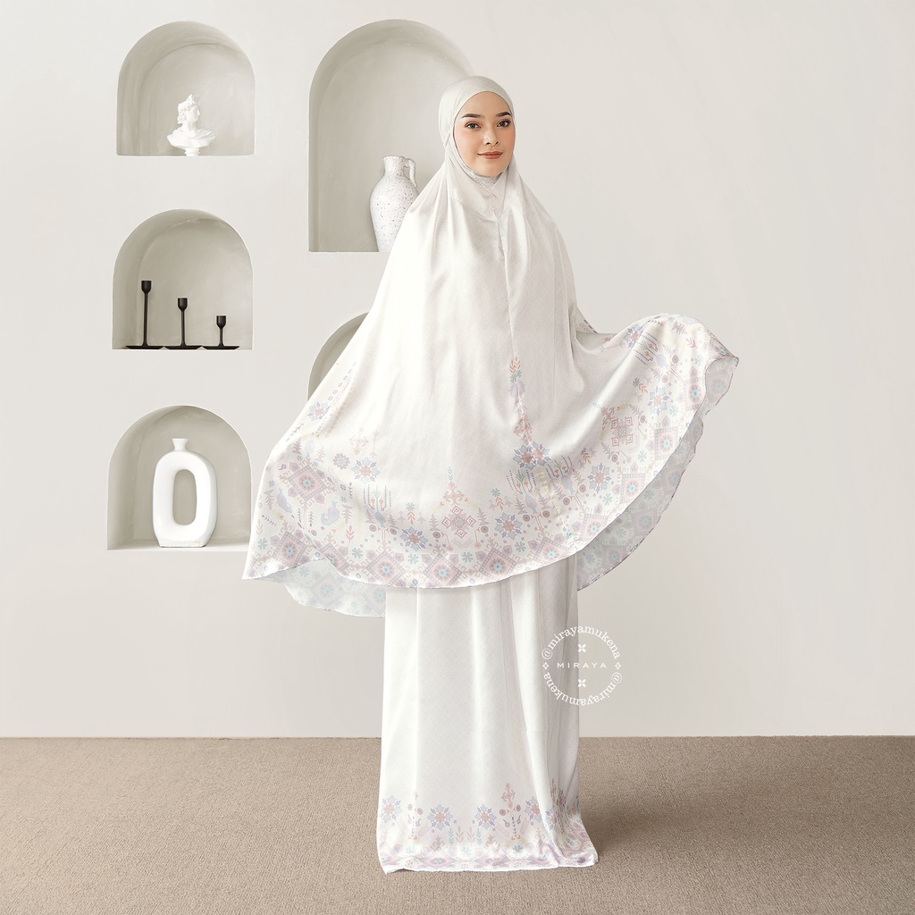 Mukena Travel Printing Miraya Folk BW