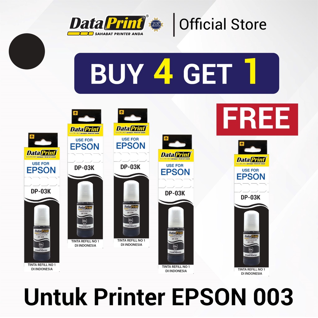 Jual Beli 4 Gratis 1 Tinta Refill Printer Epson 003 DataPrint Warna