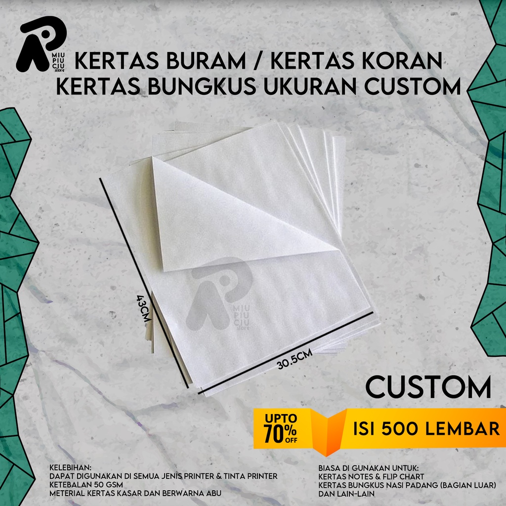 Jual Kertas Flipchart Buram Ukuran 30.5cm X 43cm Isi 500 Lembar ...