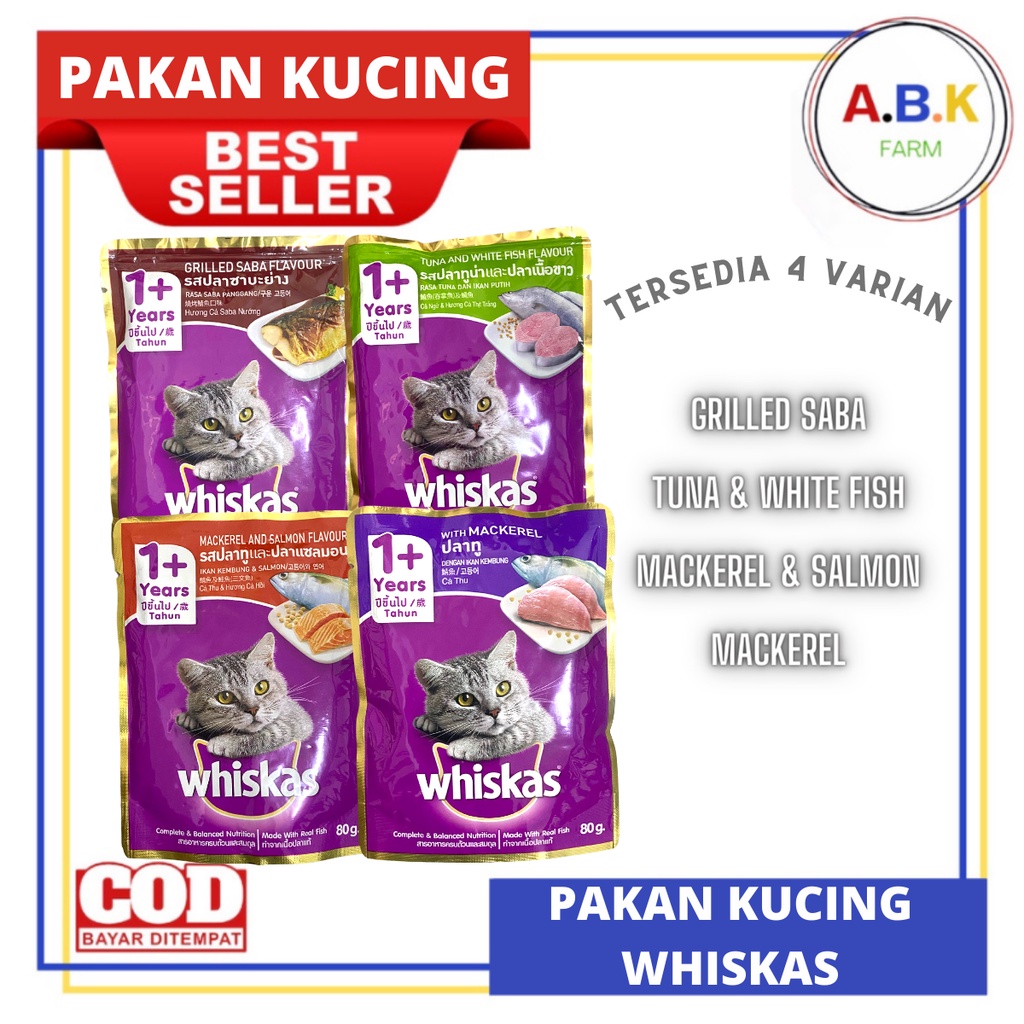 Jual Whiskas 1+ Makanan Kucing Basah Saset Whiskas Saset All Varian 80 Gr Wiskas Shopee