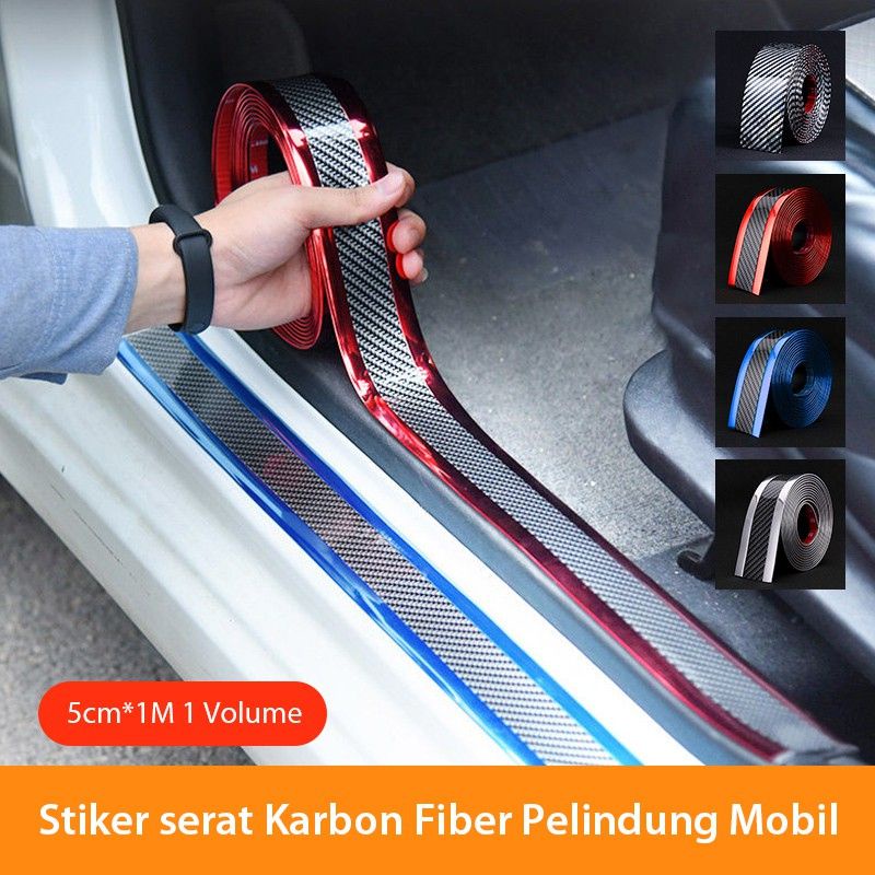 Jual Stiker Mobil D Karbon Kevlar Ticker Karets Pelindung Pintu Sill Plate Anti Gores Shopee